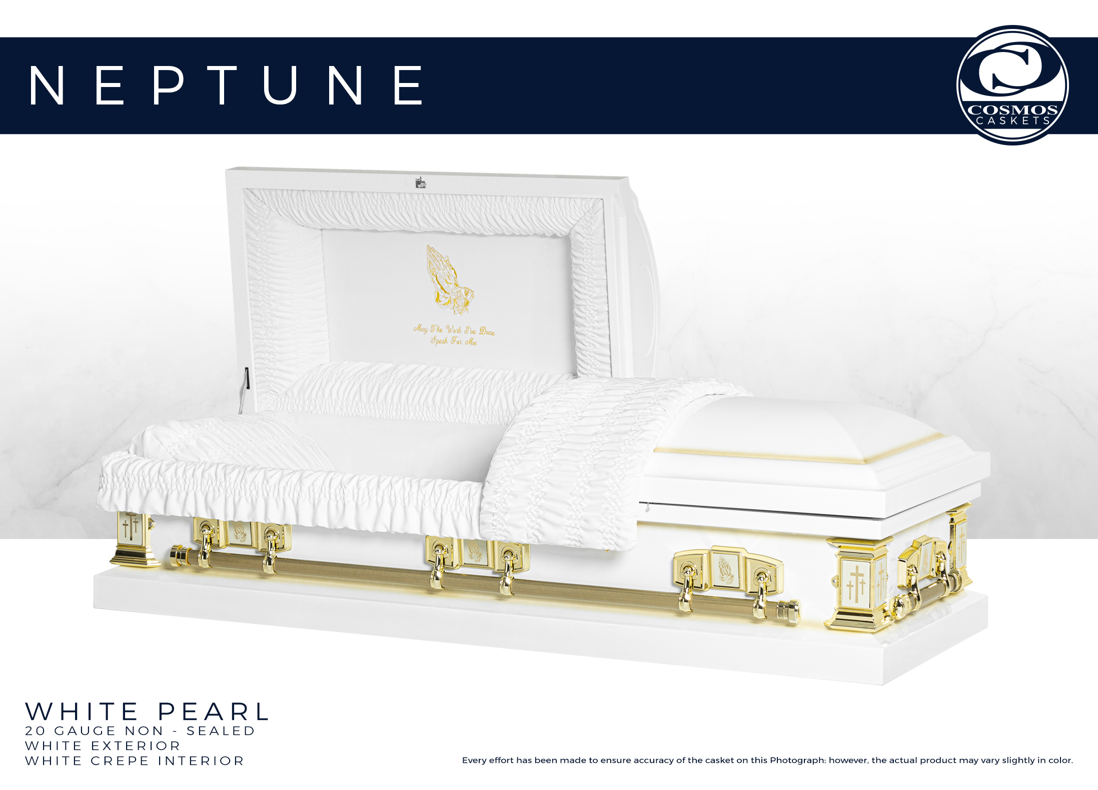 Neptune White Pearl – CosmosCaskets.com