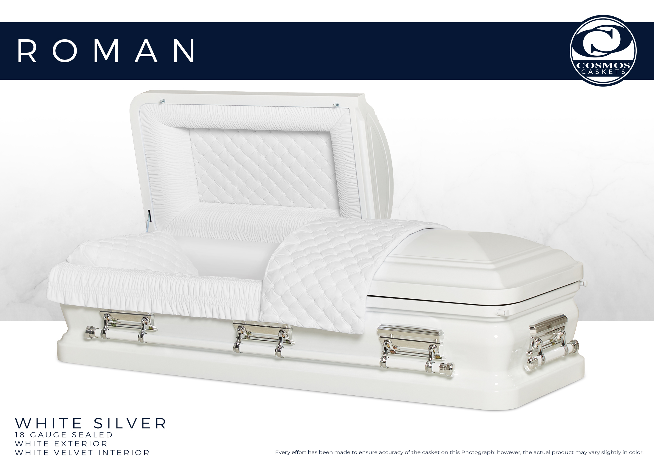 Roman White Silver – CosmosCaskets.com